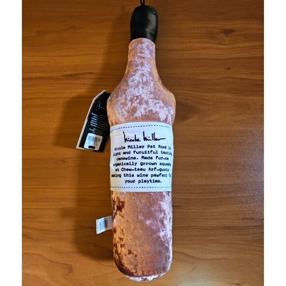 Nicole Miller New York Squeaky Rosé Wine Dog Toy - Picture 3 of 3